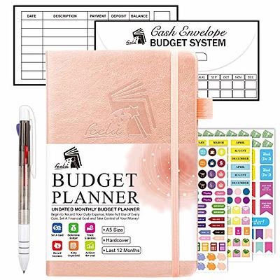 Budget Planner, 2024 Monthly Undated Bill Organizer Hardcover Financial  Journal, Feela Money Expense Tracker with Budget Envelopes, Stickers, 1  Pen