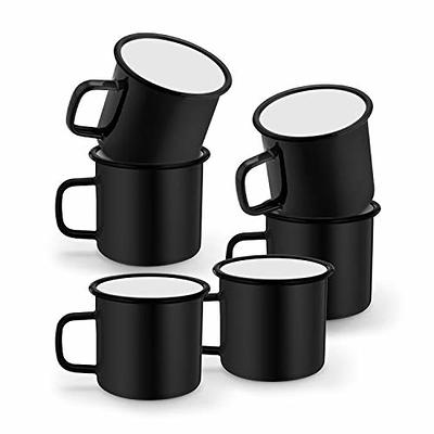 TeamFar Coffee Mug Set of 6, 12 oz Enamel Mug Black Tea Camp