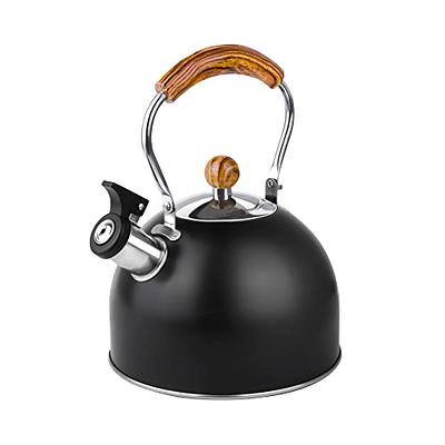 Whistling Tea Kettle, Stainless Steel Teapot, 3.17 QT - Beige