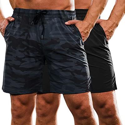 Coofandy Men Shorts with Pockets 2 Pack Quick Dry Gym Workout Shorts Mens  Athletic Shorts 