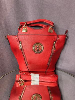 Red Crossbody Bag With Wide Strap