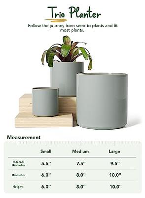 QCQHDU Plant Pots Set of 2 Pack 10 inch,Planters for Indoor Plants with  Drainage Holes and Removable Base,Saucer Modern Decorative for Outdoor  Garden Planters(Light Grey 10in) - Yahoo Shopping