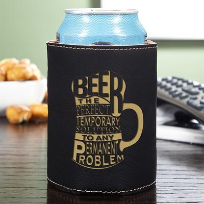 Beer is the Solution Charcoal Leatherette Can Holder - Yahoo Shopping