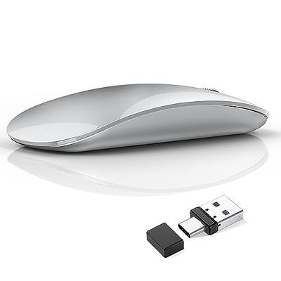 Type C Wireless Mouse, 2.4G USB C Computer Cordless Mice with USB and Type C  Receiver Compatible with Notebook, Computer, PC, Laptop, Computer, MacBook  and all Type-C Device 