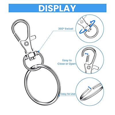 20pcs Keychain Clips for DIY Crafts, Swivel Snap Hooks with Key