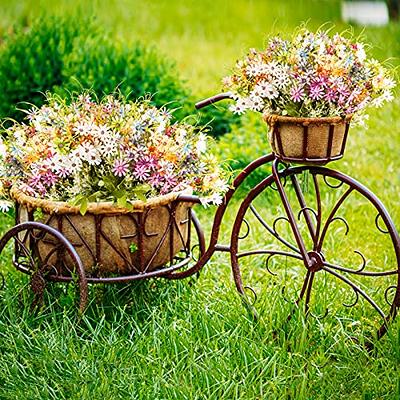 6 Bundles Wildflowers Artificial Flowers Outdoor Fake Daisy UV Resistant  Silk Wild Flower Bouquets Bulk Faux Plants Plastic Greenery for Decoration  vase Floral Arrangements Home Decor (Purple) 