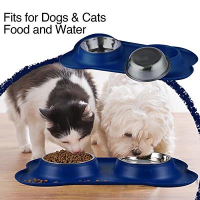 Podinor Stainless Steel Dog Bowls, Food and Water Non Slip Anti Skid Stackable Pet Puppy Dishes for Small, Medium and Large Dogs (2 Pack)