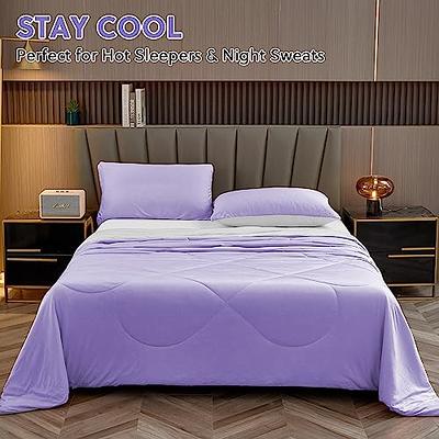 HOMFINE Cooling Comforter Japanese Double-Sided Cold Tech Fabric Cooling  Blanket for Night Sweats Hot Sleepers, Q-Max 0.45 Breathable Silk Smooth  Lightweight Purple Summer Comforter King - Yahoo Shopping