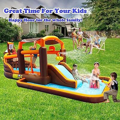 Inflatable Water Slide and Blow up Pool, Kids Water Park for