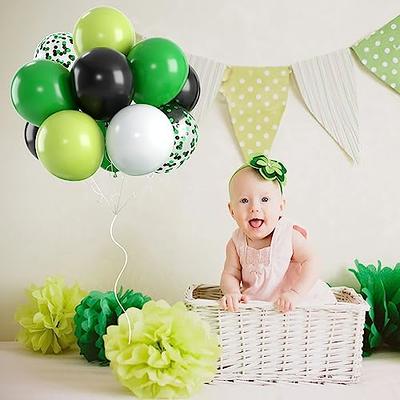 Green Black and White Balloons, 60 PCS Green and Black Balloons Set with  Green Black White