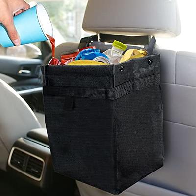 HOTOR Car Trash Can with Lid and Storage Pockets - 100% Leak-Proof  Organizer, Waterproof Garbage Can, Multipurpose Trash Bin for Car, 2  Gallons, Black