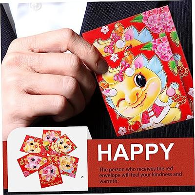 6pcs 2024 Chinese New Year Red Envelopes Kids Lucky Money Red Pocket for  Best Wish Wedding Ceremony Envelopes for Money Gift Bag