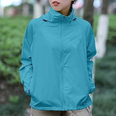 Packable Down Jacket Women Waterproof Rain Jackets for Women 2023, Women  Zip Up Hooded Raincoats with Pockets Solid Windbreaker Windproof Coat deals