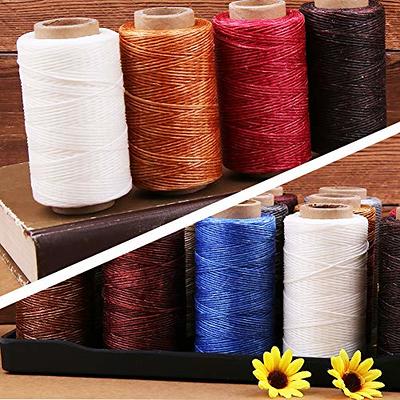 Leather Craft Round Waxed Thread Polyester Hand Sewing Cord Leather Work  Tool