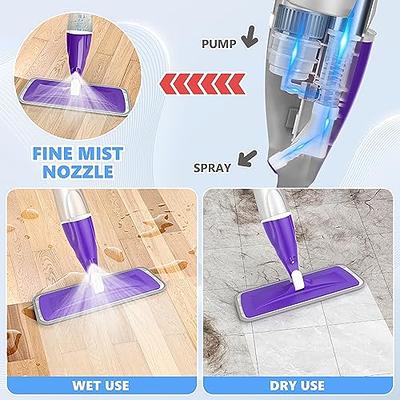 HOMTOYOU Spray Mop for Floor Cleaning, Floor Mop with a Refillable Spray  Bottle and 2 Washable Pads, Flat Mop for Home
