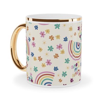 Disney Peace Love Mickey Mouse Glitter Handle Glass Mug Holds 14 Ounces