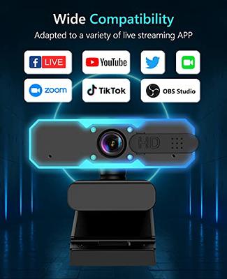 1080P 60FPS Streaming Webcam, Streaming Camera with Microphone and