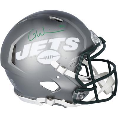 Zach Wilson Autographed New York Jets Lunar Eclipse White Full Size  Authentic Speed Helmet Beckett BAS QR Stock #194729