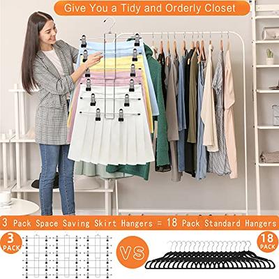 HOUSE DAY Closet Organizers and Storage Space Saving Hangers 12 Pack  Stainless Steel Magic Hangers Upgraded Sturdy Multiple Hangers in one Space  Saver