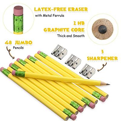 48 Pieces Jumbo Pencils and 3 Pieces Sharpeners Big Pencil Fat Pencils  Thick Pencils Large Pencil for Kids Beginners Preschoolers Kindergarten  School Office Supplies (Yellow+Green, Round) - Yahoo Shopping