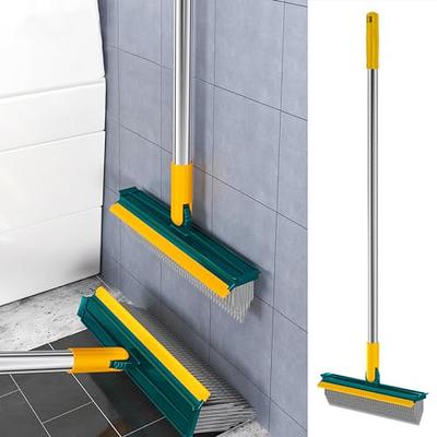  2 in 1 Floor Scrub Brush with Squeegee, Floor Scrub