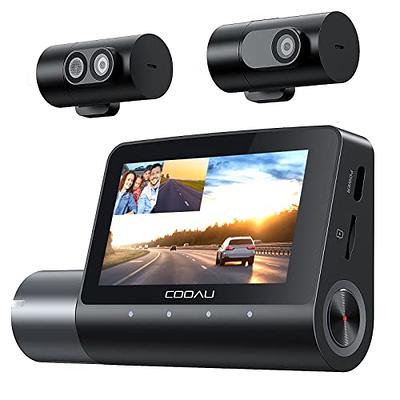 Dual Dash Cam 1080P, COOAU Dash Cam Front and Inside, Dash Camera for Cars,  Perfect for Uber and Taxi Drivers, Built-in GPS and