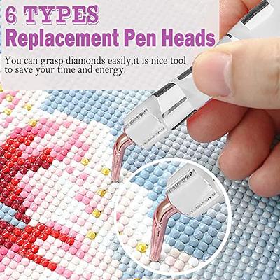 Diamond Painting Resin Pen 5D Ergonomic Diamond Art White Roller Accessories  and Tools Set Dots Round Square Drill Wax Pens Holder Supplies 