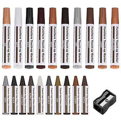 Furniture Markers,17PCS Wood Repair Markers Touch Up Filler Wax Sticks with  Sharpener Kit for Floors, Tables, Door, Stairs, Wooden Furniture Stains  Scratch Cover Crayon Color Restore Pen Set - Yahoo Shopping