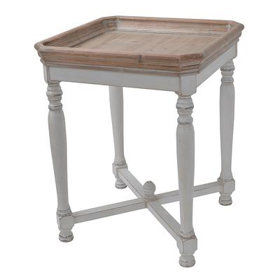 A B Home 20 1 In W X 25 In H Brown White Wood Rustic End Table Fully   49761958 