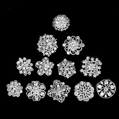 Lucky Monet Assorted Rhinestone Crystal Brooches Set Alloy Vintage  Butterfly Gold Silver Brooch Pins for Wedding Bouquet Party Gift Craft DIY  Lot