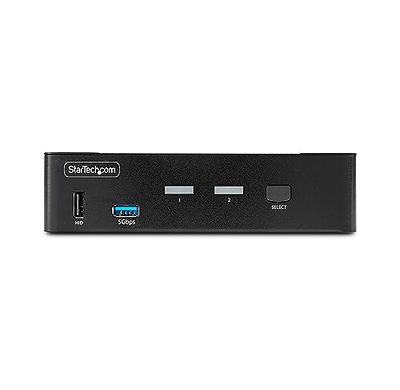 StarTech.com 2 Port Hybrid USB-A + HDMI & USB-C KVM Switch, Single