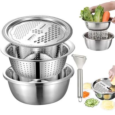 Multifunction Stainless Steel Basin Grater Slicer Wash Drain