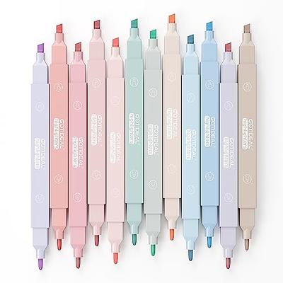 Aesthetic Cute Pastel Highlighters Set: 12 Assorted Colors No