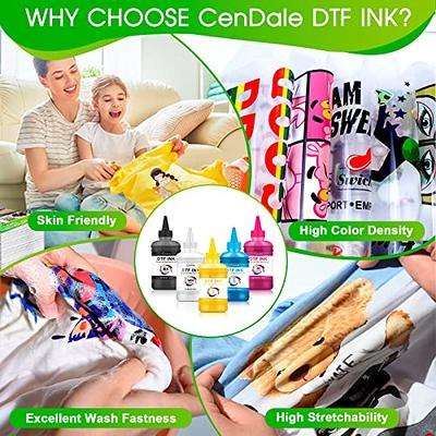 CenDale Premium DTF White Ink DTF Transfer Ink Refill for Epson ET-8550,  L1800, L800, R2400, P400, P800, XP15000, Heat Transfer Printing Direct to