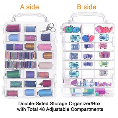 New brothread Double-Sided Storage Organizer/Box with Total 48 Adjustable  Compartments, Removable Dividers For Embroidery and Sewing Threads,  Embroidery Floss, Needles, Beads, Small Crafts & Toys - Yahoo Shopping