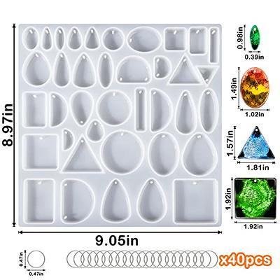 54 Cavities Resin Molds Jewelry, BABORUI Earrings Silicone Molds for Epoxy  Resin, DIY Jewelry Resin Casting Molds with Jump Rings Earring Cards for