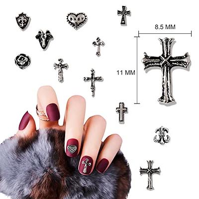 Silver antique Cross nail Decals Gold Christian Nails charms