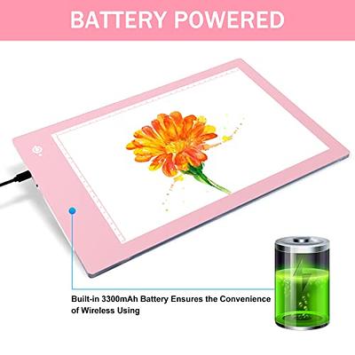 A4 Light Box for Tracing, Wireless Battery Powered Light Pad