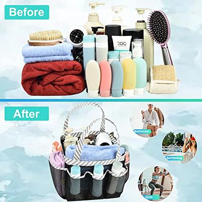 Mesh Shower Caddy Portable 8 Pockets Shower Caddy Basket Bag Tote for  College Dorm Room Toiletry Bathroom 2 handles Shower Bag