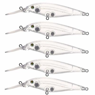 Wlure 10 Blank Unpainted Minnow Crankbait Topwater Lipless Jerkbait Fishing Lures (UPC255P10)