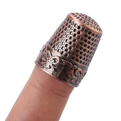 11Pcs Sewing Thimble Finger Protectors, Adjustable Metal Copper Finger  Thimble Silicone Leather Thimble Finger Tips Finger Shield Ring Fingertip