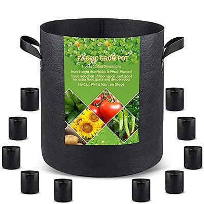 5-Pack 3 Gallon Plant Grow Bags Heavy Duty Thickened Nonwoven Fabric Pots with Handles