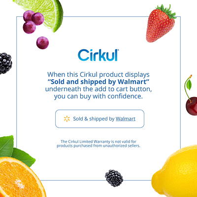 Cirkul 22 oz Plastic Water Bottle Starter Kit with Blue Lid and 2 Flavor  Cartridges (Fruit Punch & Mixed Berry) 