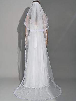 Lace trimmed cathedral veil - 240 cm - VEILS