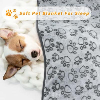 Dono 1 Pack 3 Dog Blankets, Soft Fluffy Fleece Pet Blanket Warm Sleep Mat Paw Print Design Puppy Kitten Throw Blanket Doggy Mat, Blanket for Dogs