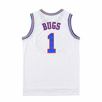  Bugs 1 Space Men's Movie Jersey Basketball Jersey with Head  Hoop & Socks White S-XXL : Sports & Outdoors