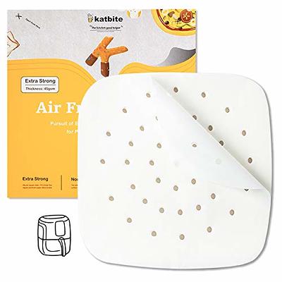 200 Pack Air Fryer Sheet Liners, White Parchment Paper Squares (8.5 x 8.5  In)