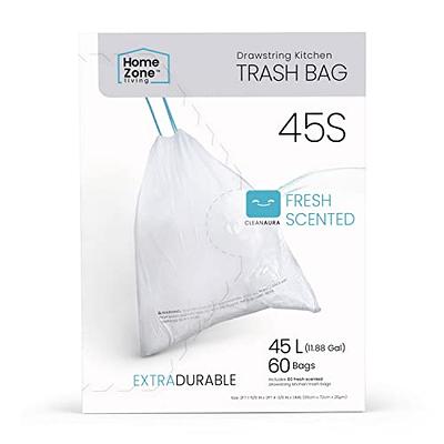 simplehuman Code M Odorsorb Custom Fit Drawstring Odor Absorbing Trash Bags in Dispenser Packs, 40 Count, 45 Liter / 12 Gallon