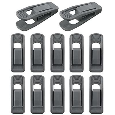 HOUSE DAY Grey Plastic Finger Clips for Hangers, 100 Pack Pants