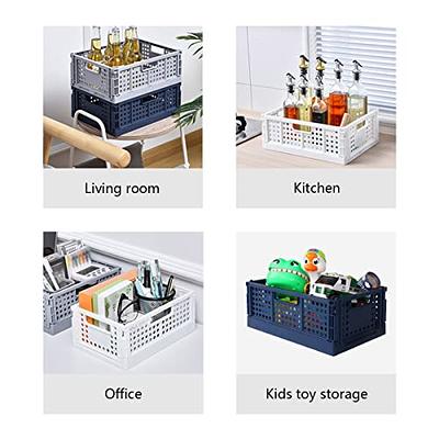 Plastic Storage Box w/ Handle Container Organiser Crate Basket Office  Kitchen